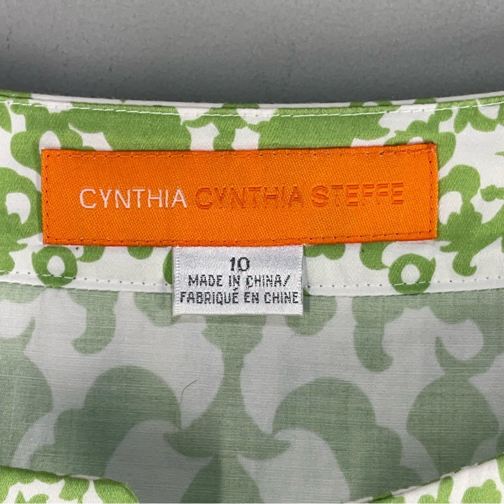 Cynthia Steffe Lime Green and White  Dress Women Size 10 - Picture 4 of 14